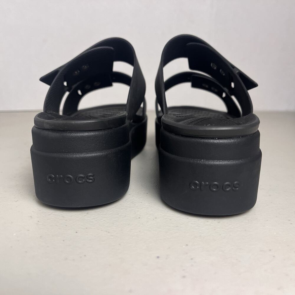 Crocs Brooklyn Low Wedge Platform Sandals Black Womens 6 LiteRide Comfort - Picture 5 of 16